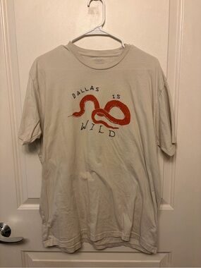 Dallas Is Wild Snake Graphic T-Shirt - Cream with Orange Print